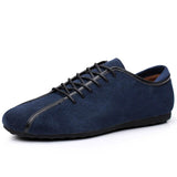 Wexleyjesus  2021 Spring Men Suede Sneakers Casual Shoes New Fashion Lace Up Male Flat Comfortable Blue Man Leather Soft Shoes Size 38-44