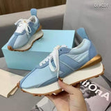 Spring Thick Sole Casual Daddy Shoes Women Flat Mixed Color Lace Up Patchwork Sneakers Outdoor Walk Tennis Shoes 2021 Unisex