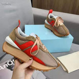 Spring Thick Sole Casual Daddy Shoes Women Flat Mixed Color Lace Up Patchwork Sneakers Outdoor Walk Tennis Shoes 2021 Unisex