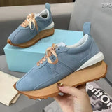 Spring Thick Sole Casual Daddy Shoes Women Flat Mixed Color Lace Up Patchwork Sneakers Outdoor Walk Tennis Shoes 2021 Unisex