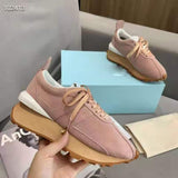 Spring Thick Sole Casual Daddy Shoes Women Flat Mixed Color Lace Up Patchwork Sneakers Outdoor Walk Tennis Shoes 2021 Unisex