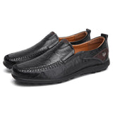 Brand Men Leather Shoes Luxury Casual Shoes Men Loafers Soft Leather Footwear Breathable Slip On Driving Men Ses Plus Size 37-47