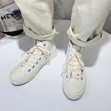 Girl Canvas Shoes Solid Color Sky Blue Sneakers High Top Gumshoes All Match Basic Concise Casual Leisure Shoes Autumn Summer