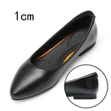 Black Leather Women's Work Shoes Sole Thick Heel Round Head Shoes Soft Sole Professional Antiskid Hotel Work Shoes