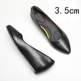 Black Leather Women's Work Shoes Sole Thick Heel Round Head Shoes Soft Sole Professional Antiskid Hotel Work Shoes