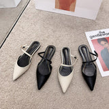 One-Word with Toe Box Half Slippers Women's Outer Wear Women's Flat Mules Slippers Women's