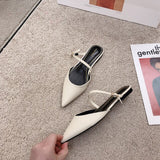 One-Word with Toe Box Half Slippers Women's Outer Wear Women's Flat Mules Slippers Women's