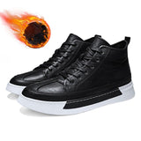 Winter Microfiber Leather with Velvet High-top Sneakers Men Winter Shoes Warm Comfortable Non-Slip Fashion Men Winter Boots *