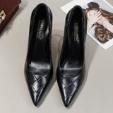 Hot Sale 2021 Spring And Autumn Women New Pointed Toe Black Thin High Heels Sexy Office Work Style Stiletto Pumps Shoes X0003