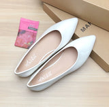 Ladies 2-48 Patent Leather Slip-ons Green Beige Pointy Toe Light Shoes For Women Promotion 2021 Simple Flats Spring Outdoor Cute