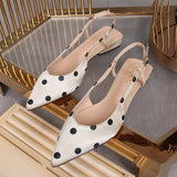 Wexleyjesus  2021 New female Sandals Shallow Mouth Fashion Polka Dot Single Shoes Women Pointed Toe Slingbacks Pumps Women's Shoes size 33-43