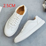 Fashion White Split Leather Women Chunky Sneakers White Shoes Lace Up Tenis Feminino Zapatos De Mujer Platform Women Casual Shoe