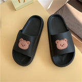 Bear Slippers Women's Summer Flip-Flops Sandals 2022 Platform Casual House of Sunny Kawaii Home Soft