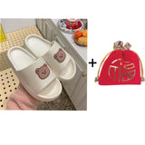Bear Slippers Women's Summer Flip-Flops Sandals 2022 Platform Casual House of Sunny Kawaii Home Soft