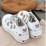 Wexleyjesus   Kawaii Shoes Women Sneakers White Platform Sports Flats Tennis Girly Cute Causal Loli Female Trainer Print 2022