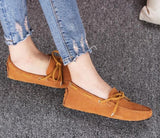 Women Shoes 100% Genuine Leather Round Toe Slip on Ladies Shoes Casual Loafers Comfortable Ballet Flats Female Footwear