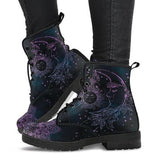 HOT Skeleton Women Snow Ankle Boots Motorcycle Skull Pansy Low Heels Shoes Vintage Pu Leather Warm Winter Increase The 43