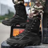 High Quality Autumn Men Boots Tactical Military Special Force Waterproof Leather Desert Work Shoes Men's Combat Army Ankle Boots