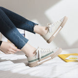 Women Shoes 2021 New Spring Fashion Women Canvas Shoes Casual Flats Striped Casual Vulcanize Shoes Fashion Style Female Sneakers