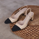 Wexleyjesus   Small Size 32 33 Women Luxury Brand Designer Shoes Oversized Woman High Heels Natural Genuine Leather Slingback Beige Nude Pumps