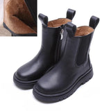 Toddler Girl Boots 2021 New Children Chelsea Boots Casual Autumn Winter Leather School Boy Shoes Girls Snow Kids Motorcycle Boot