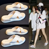 Women's summer wear thick bottomed slope heel slippers women's sandals new leisure half slippers women sandals