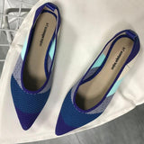 2022 Spring Autumn Women Slip on Flat Loafers Ballet Breathable Knit Shoes Patchwork Maternity Shoes Mujer Loafers