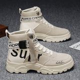 British Canvas Shoes Martin Boots Men Autumn New Personality Fashion Casual Boots High-top Tooling Winter Shoes Tide Boots 2022