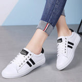 Women's Genuine Leather Sneakers Women Casual Fashionable Sports Shoes Vulcanized Woman White Flat Shoe Ladies White Sneakers