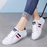 Women's Genuine Leather Sneakers Women Casual Fashionable Sports Shoes Vulcanized Woman White Flat Shoe Ladies White Sneakers