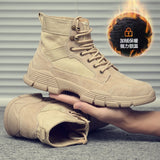 Wexleyjesus Martin boots men's summer breathable high-top combat boots special forces desert military training leather boots hiking shoes