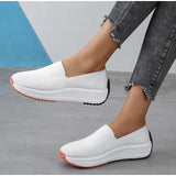 Wexleyjesus  Women Flat Shoes Platform Cotton Loafers Elastic Shallow Casual Ladies Sneakers Soft Vulcanized Shoes Female Autumn 2021 New