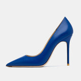 Spring/Autumn New Blue Fashion High Heels Women Pumps Thin Heel Classic Sexy Pointed Toe Office Women Shoes Big Size 34-43