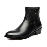 Wexleyjesus  Hot Sales  Leather Genuine Cowhide Leather Boots Men High Zip Top British Fashion Men's Fashion Style Chelsea Boots Black888