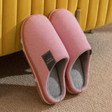 Men's Winter Plush Cotton Slippers Indoor Non-slip Half-pack with Floor Mop Soft Bottom Warmth Shoes Women's Slides for Bedroom