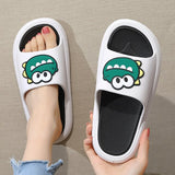 Women Men Summer Slippers Cartoon Dinosaur Thick Bottom Slide Sandals Ladies Couple Girls Boys Bathroom Shoes Zapatillas
