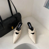 Closed Toe Half Slippers Women's 2022 Spring and Summer New Pointed Toe Outer Wear Thin Heeled Shoes Sandals Women's Shoes