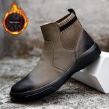 Wexleyjesus  2021 Autumn and Winter New Fashion Trend Chelsea Short Boots British Style Trend All-match High-top Casual Leather Boots  XM379