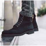 New Autumn and Winter Men's Suede Lace Up CASUAL BOOTS Flat Bottom Zipper Boots Tooling Boots British Casual Shoes 5KE399