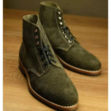 New Men's Suede Green Suede Lace Up Ankle Boots Men's Green Casual Shoes  Business Casual Boots Comfortable Hot Sales  5KE398