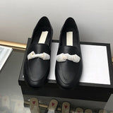 Women's Genuine Leather Loafers Mules Flat Bottom Low Heels Round Toe 2021 Autumn Brand Designer Ladies Shallow Casual Shoes