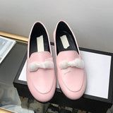 Women's Genuine Leather Loafers Mules Flat Bottom Low Heels Round Toe 2021 Autumn Brand Designer Ladies Shallow Casual Shoes