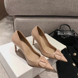 Luxury Designer Women's High Heels, Pointed Toe, Shallow Mouth, 10cm Thin Heels Wedding Shoes Plus Size 42 Zapatos De Mujer
