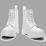 Wexleyjesus  Women Boots Genuine Leather 2021 Fashion White Ankle Boot Female Casual Shoes Winter Couples Men Punk Motorcycle Botas Plus Size