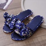New Style Women's Satin Slippers Home Warm Slippers with Bowknot Indoor Non-slip Slippers for Four Seasons Wedding Festive Shoes