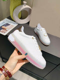 Lovers Transparent Sole Sneakers Luxury Brand Leather Sneakers Casual Thick-Soled Basketball Shoes Large Size 35-45 White Shoes