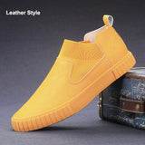 YITU New Fashion Low top Men's Vulcanized Shoes Flannel Slip on Loafer Designer Casual Shoes Spring Simple Flats