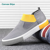 YITU New Fashion Low top Men's Vulcanized Shoes Flannel Slip on Loafer Designer Casual Shoes Spring Simple Flats