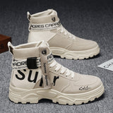 Autumn Winter Men&#39;s Booties Fashion Personality British Style Mens Canvas Shoes Warm Comfort High-Top Tooling Male Tide Boots