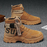 Autumn Winter Men&#39;s Booties Fashion Personality British Style Mens Canvas Shoes Warm Comfort High-Top Tooling Male Tide Boots